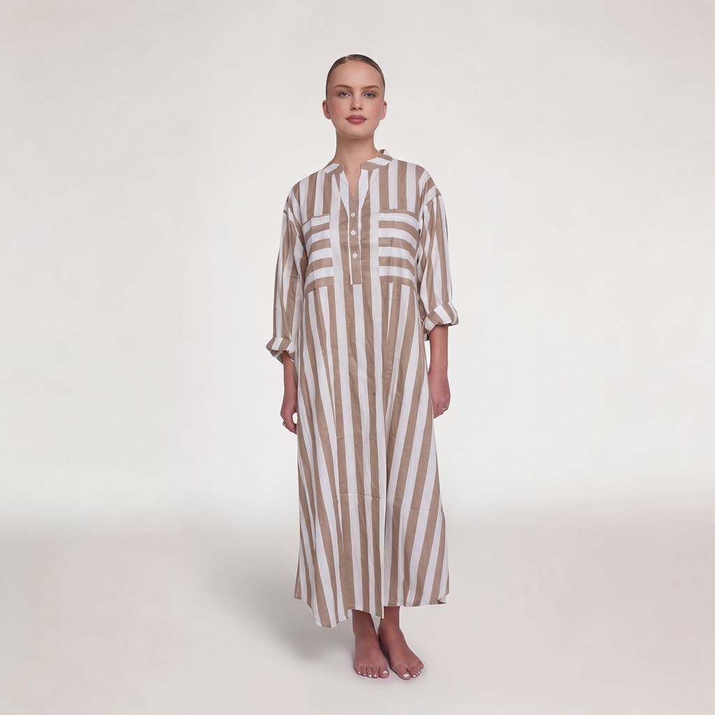 "BEIGE STRIPES" DRESS