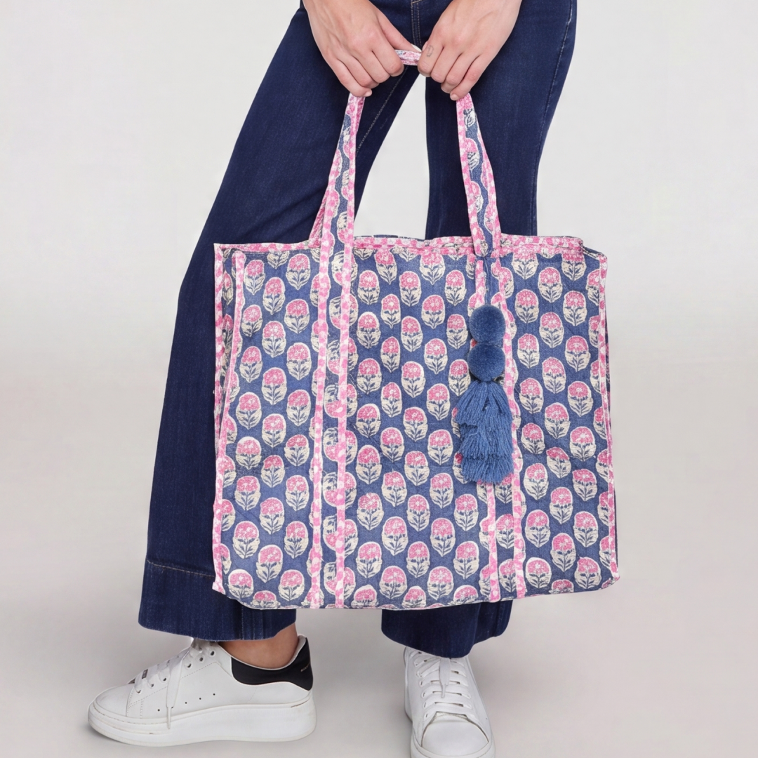 "INDIGO BLOSSOM" TOTE BAG