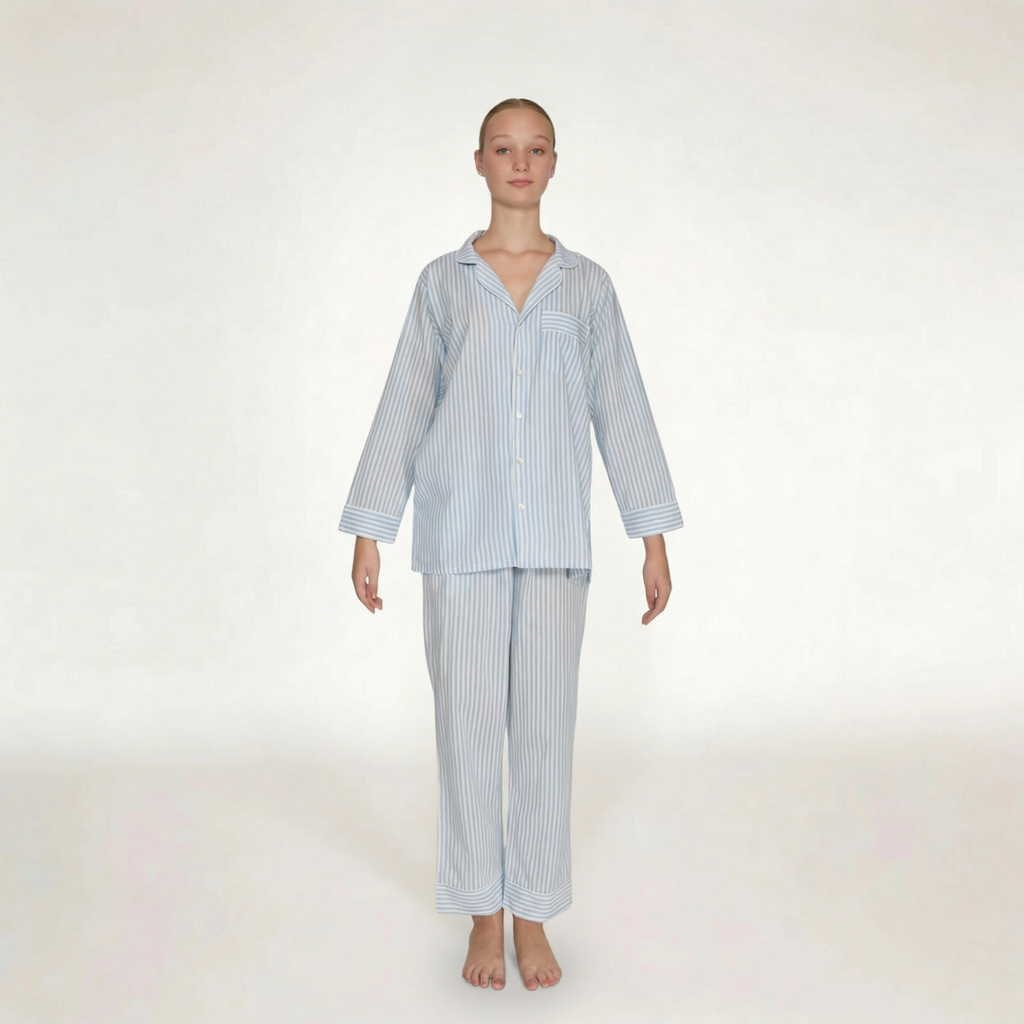 PIJAMA "CLASSIC BABY  BLUE STRIPE"  LONG SLEEVE