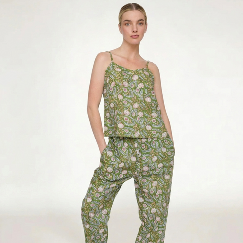 "EMERALD BLOOM" 3-PIECE SET PAJAMA