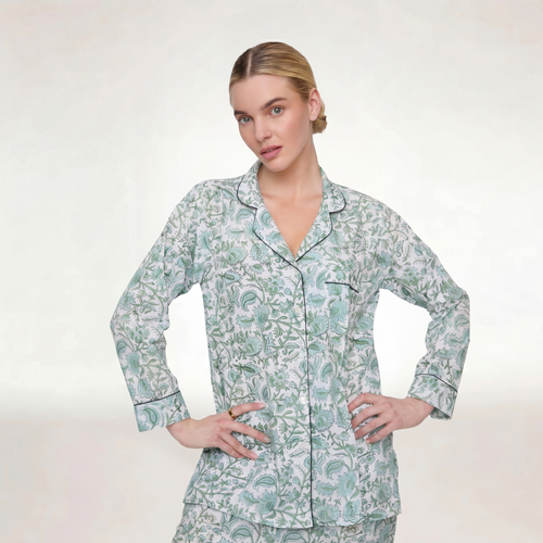 "GREEN PORCELAINE" PAJAMA WITH PANTS