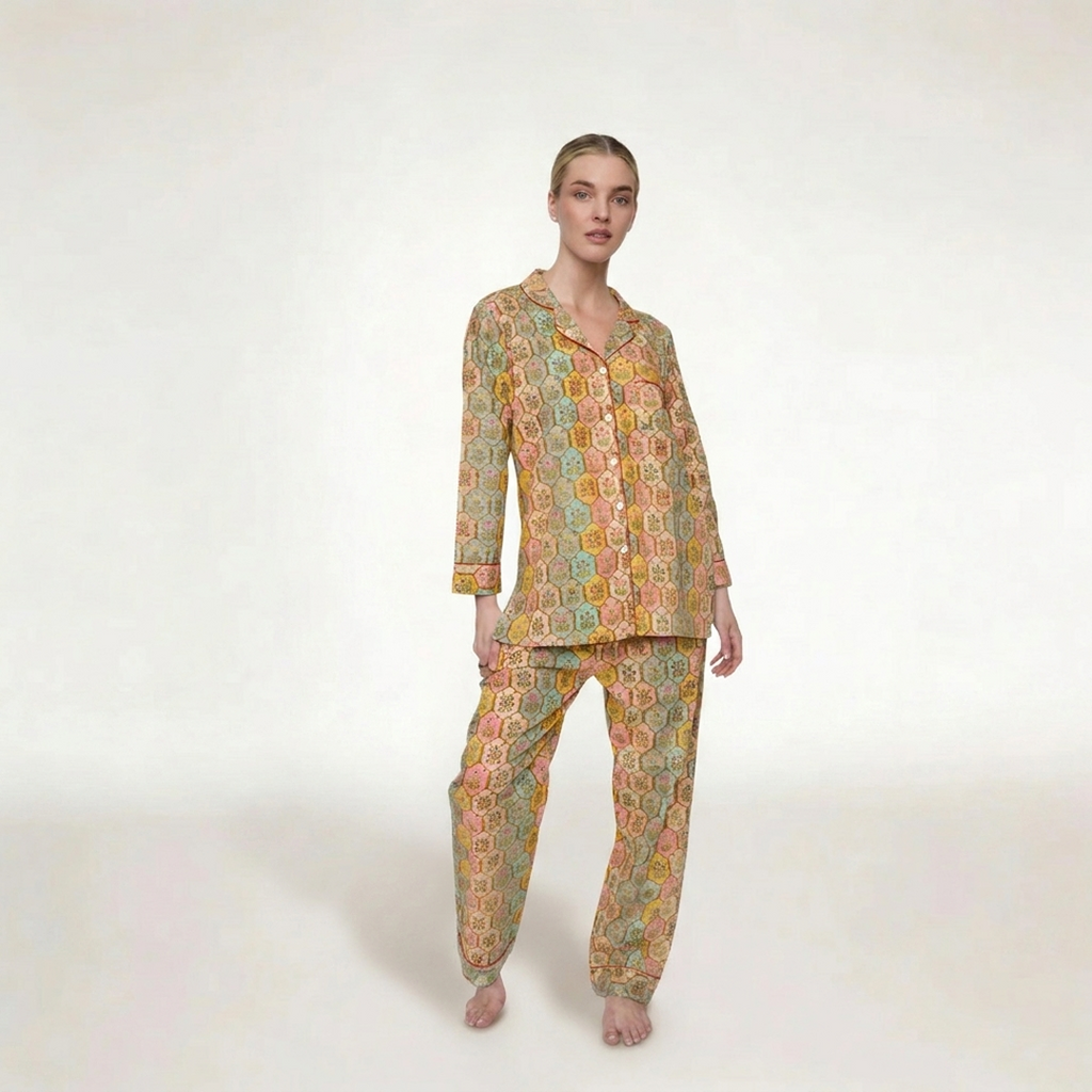 PIJAMA   PASTEL BLOOM  GARDEN CON PANTALON