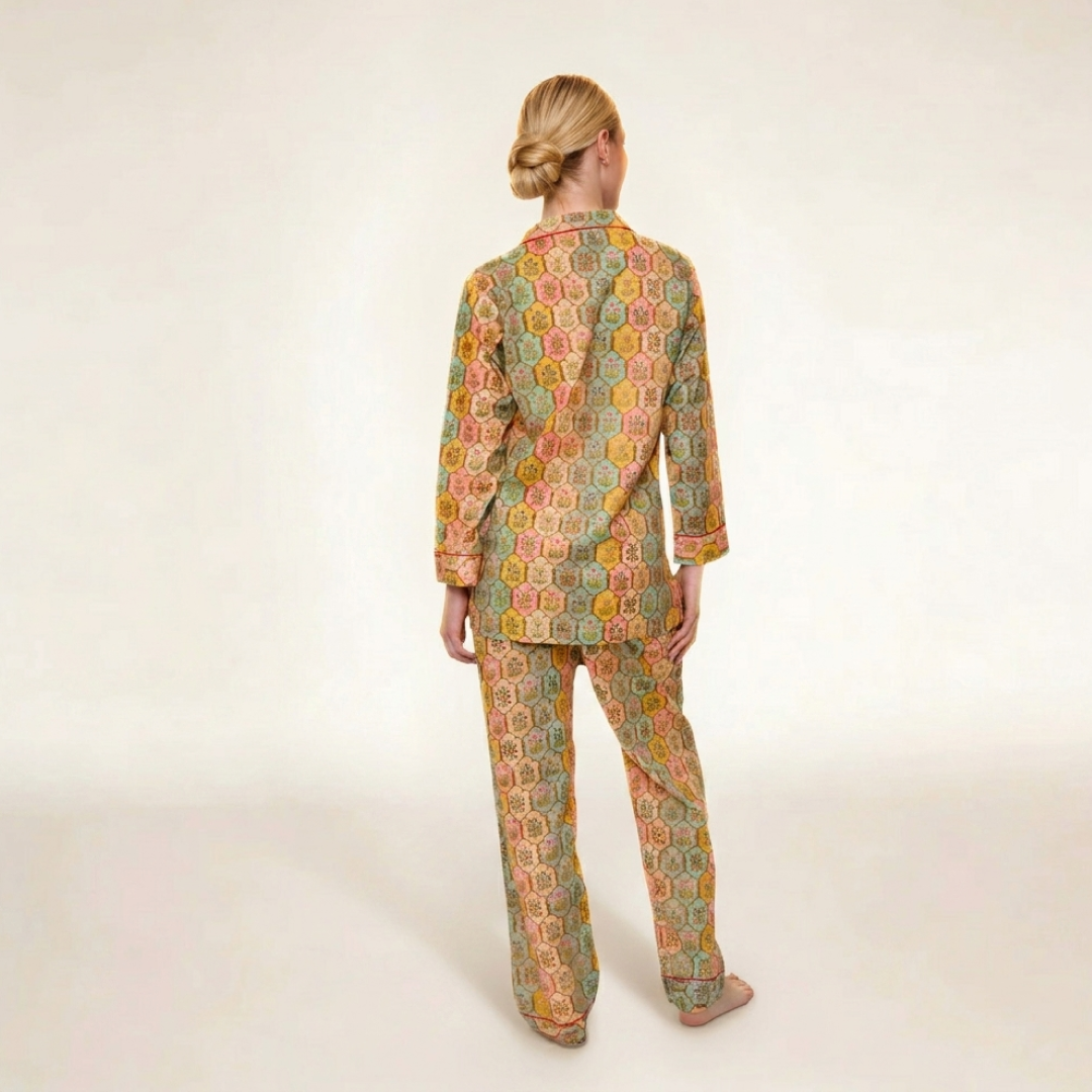 PIJAMA   PASTEL BLOOM  GARDEN CON PANTALON