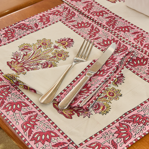 "BUGANVILIA" SET OF 6 PLACEMATS WITH 6 NAPKINS