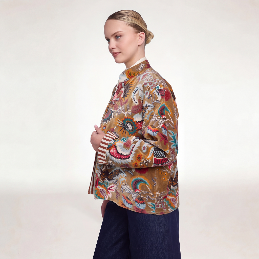 "BOHEMIAN GARDEN BROWN" VELVET JACKET